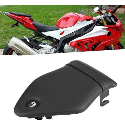 Motorcycle Seat Kit Rear Passenger Seat Pillion Cushion & Lock Kit PU Leather For BMW S1000RR 2009-2018 Motorcycle Accessories
