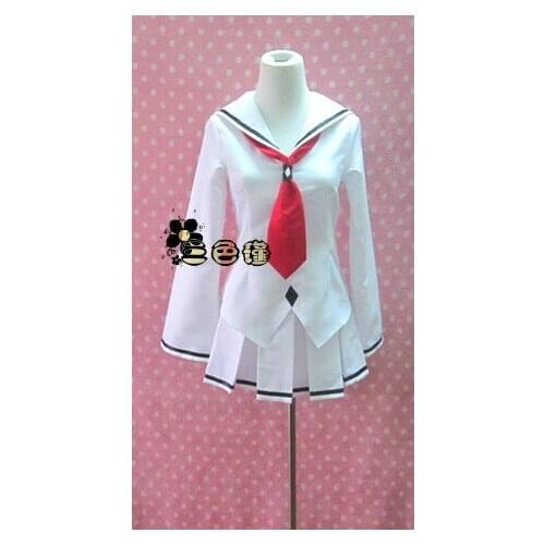 Guilty Crown Mana Ouma White Sailor Uniform Cosplay Costume E001