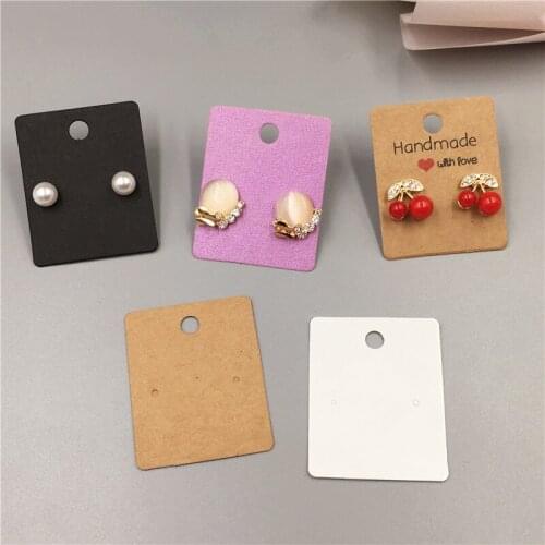 Lovely Stud Ear Packing Card 5x4cm White Kraft Jewelry Packaging Card Excellent Sales Eardrop display Card 50pcs/lot