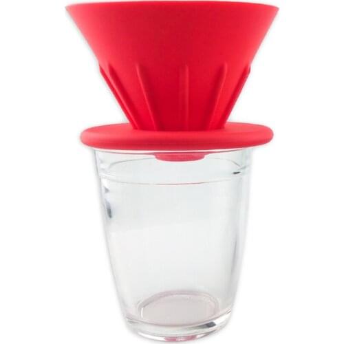 Colourful V60 Coffee Drip Filter Cup Barista Silica Reversible Foldable Outdoors 1-2 People Reusable Coffee Dripper Filter Cup