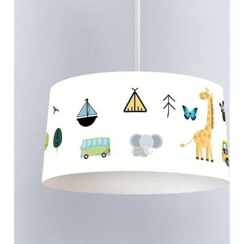 Forest Path Hopscotch Boy Printing Patterned Kids Baby Room Bedroom Light Pendant Lamp Chandelier