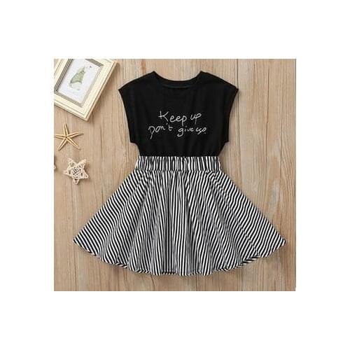 Summer Toddler Girls Dress Infant Kids Letter Printed Princess Dress Outfits Clothing Kids Dresses for Girls Girls Clothing 2021