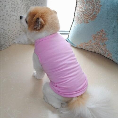Summer Pet Clothes for Small Medium Dogs Solid Cotton T-shirt Dogs Accessories Pet Supplies Cat Vest Shirts