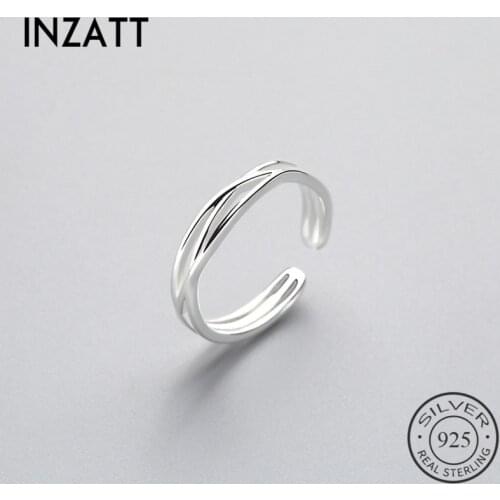 INZATT Minimalist Twisted Ring 100% 925 Sterling Silver For Women Birthday Classic Fashion Jewelry Accessories Trendy 2018 gift