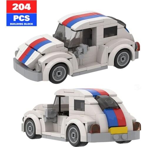 MOC Technical Car Mini Car Herbieal Building Blocks Sports Car Vehicle Supercar Model Bricks Speed Champion Educational Toys