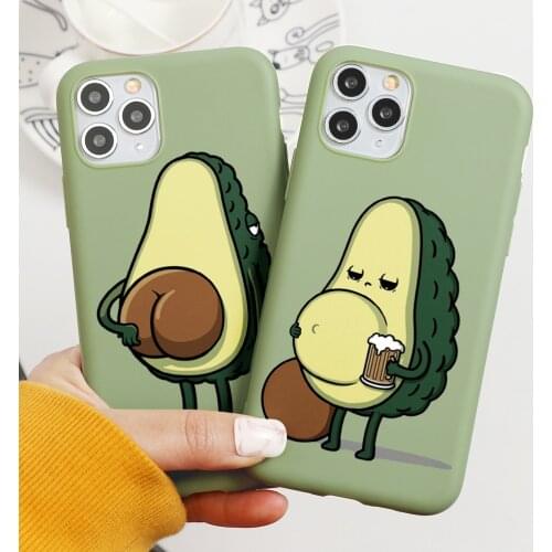 Cute Avocado Matte Phone Case For iPhone 12 11 Pro XS Max X XR Candy Color Cases For iPhone 5 5S SE 2020 6 6S 8 7 Plus TPU Cover