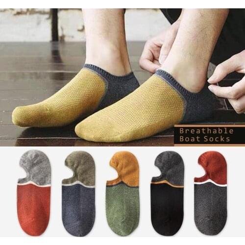 Mens Summer Socks Deodorant Thin Style Sweat Absorption Trend Versatile Invisible Socks The Man Fashion Casual Boat Socks