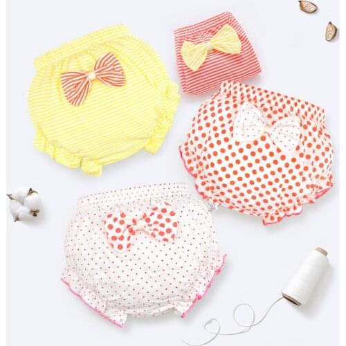New Baby Panties Female 1-3 years olds Dot Shorts Girls Outer Lovely Pants Small Middle-aged Children Bow Cute Hot Underwear