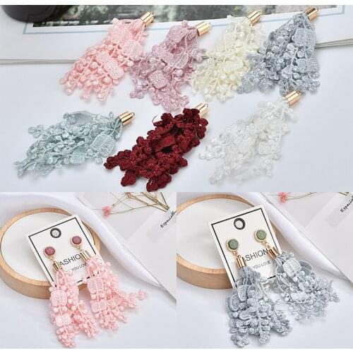 New Trendy 20pcs/lot color Polyester materials flowers shape handmade fashion accessory charms diy earring/key chain pendants