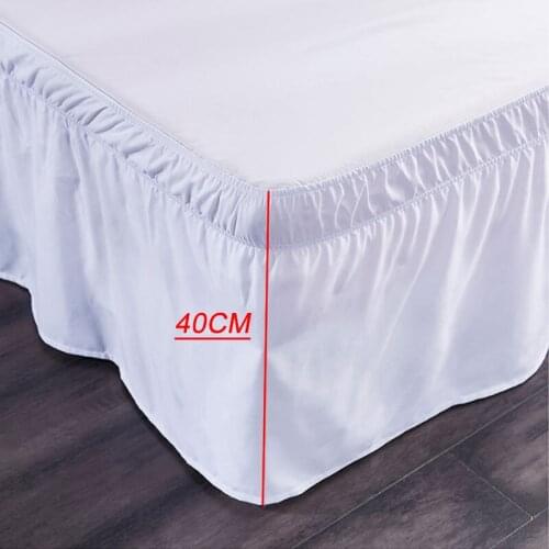 Solid Color Elastic Bed Skirt Home Hotel Bedroom Bed Side Decorations Protective Bedding Removable Band Textile Skirt Home Bed