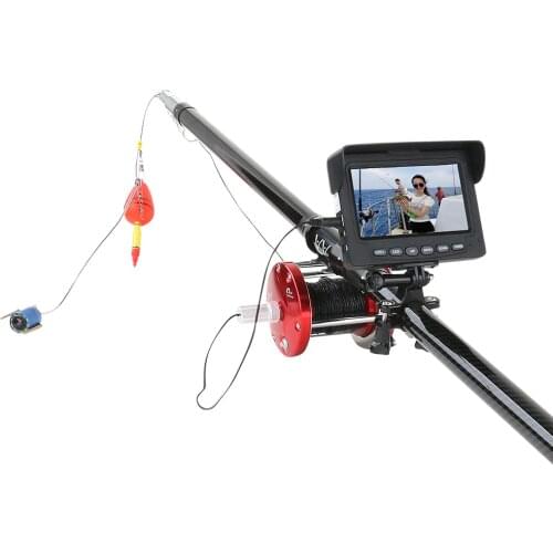 30M 1200TVL Fish Finder Underwater Fishing Camera 4.3 inch Monitor 10PCS LED Night Vision 195 Degrees Metal Sea wheel Camera For