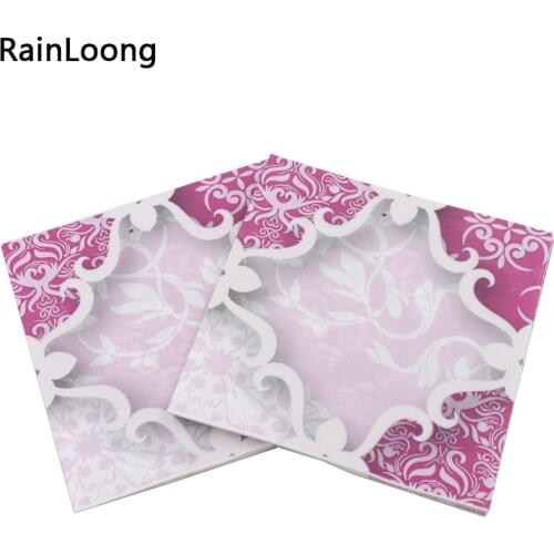 [RainLoong] Flower Paper Napkins Prin Event & Party Tissue Napkin Decoration Serviettes 33*33cm 1 pack (20pcs/pack)