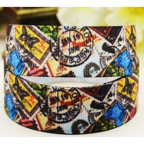 22mm 25mm 38mm 75mm RETRO printed Grosgrain Ribbon party decoration 10 Yards X-03892