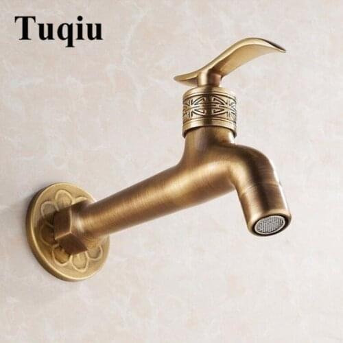 Antique bronze brass Garden faucet Bibcock washing machine faucet outdoor faucet art carved Europe style
