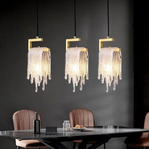 Modern Creative Glazed Glass LED Chandelier E14 Gold Art Decoration Lighting Fixtures For Bedroom Living Room Restaurant Bar