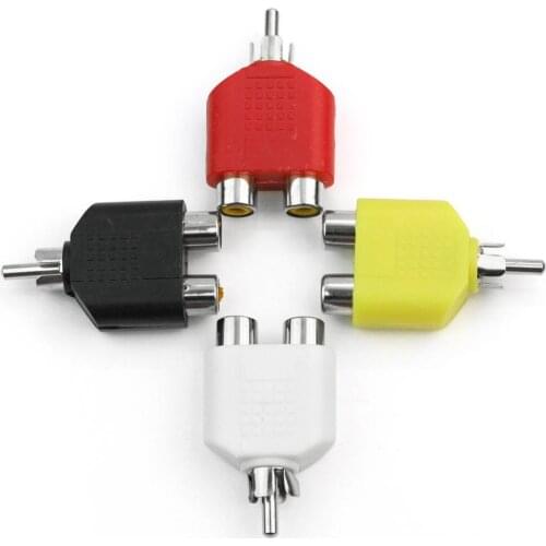 1x/4x RCA Jack Y Splitter Plug Adapter 1 Male to 2 Female For Audio Video AV TV Cable Converter Durable randomly color