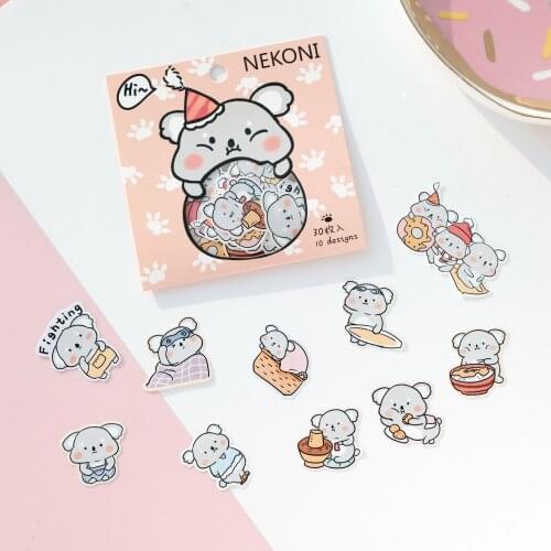 1 Pack Kawaii Animals Milk Cow Duck Koala Decorative Stickers DIY Planner Book Decoration