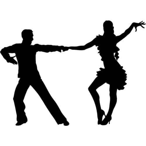 19.6cm*14.2cm Latin Dance Vinyl Stickers Decals Car-Styling Decor Black/Silver S3-5961