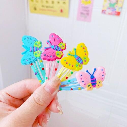 2Pcs/Lot Lovely Butterfly Hair Clips For Girls BB Clip Hairpin Barrettes Cartoon Kids Headdress Princess Hair Accessories