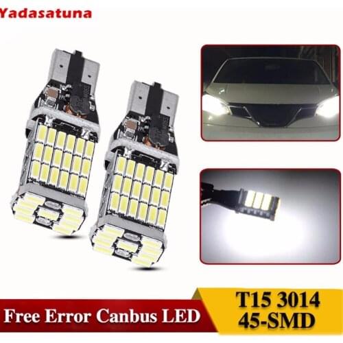 2 x T15 W16W 921 45 smd 4014 CANBUS ERROR FREE WHITE REVERSE BRAKE STOP TAIL White 6000K