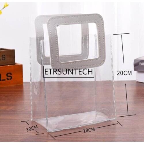 50pcs Transparent Handbag Gift Packing Bags with Handle Wedding Party Decoration Bridesmaid Souvenirs Flower Bouquet Gift Bag
