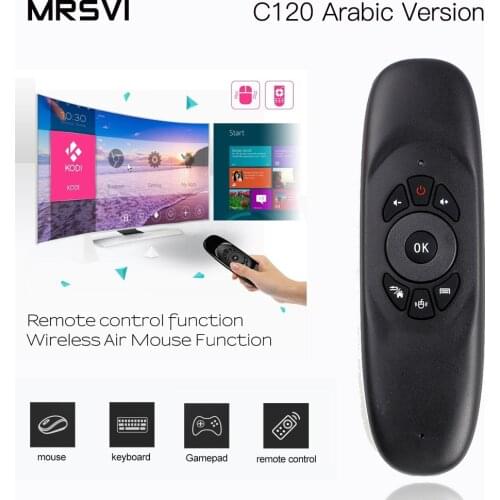 Arabic /Russian/English/Thai C120 6-Axis Gyro 2.4G Mini Air Mouse QWERTY Keyboard for Android/Windows/Mac OS/Linux Systems