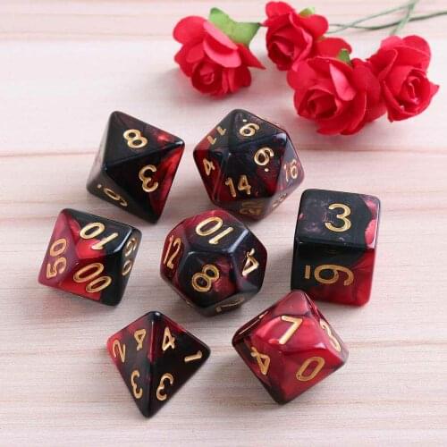 7Pcs Polyhedral Acrylic Dices Toy Game Dices Props For DnD TRPG RPG Children Math Educational Digital Dice Gift With Storage Bag