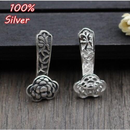 925 Pure Silver Thai Silver Chinese Wishful Lock Charms Pendants For Bracelet Necklace Jewelry Making DIY Accessories Wholesale