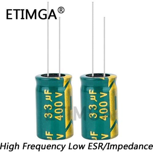 2pcs/lot 33UF High Frequency Low Impedance 400V 33UF Aluminum Electrolytic Capacitor Size 13*18 400V33UF 20
