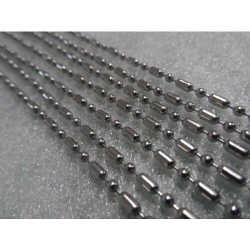 Free DHL wholesale 500pcs/ Lot 2.4mm wide 24 inch Stainless Steel Rice bead Long short ball chain necklace fit pendant