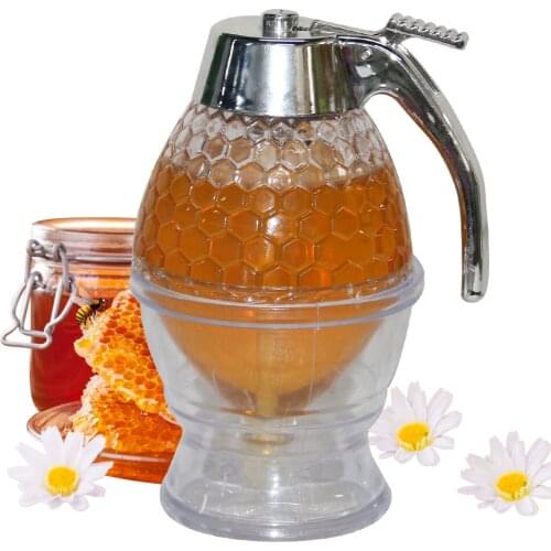 Squeeze Bottle Honey Jar Container Bee Drip Dispenser Kettle Storage Pot Stand Holder Juice Syrup Cup Kitchen Accessories