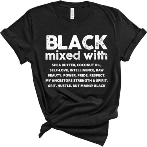 Black Lives Matter Women T-shirt Black Mixed with Shirt Melanin Black Pride Tees BLM Black Girl Magic Tumblr Tops Dropshiping