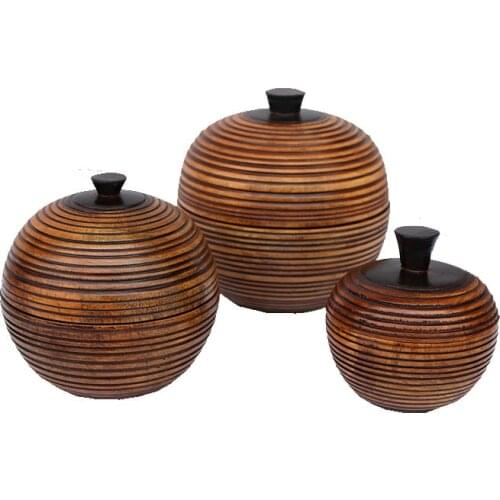 Wooden storage box for jewelry/key/nut Solid Wood tea pot desktop with lid home desktop decoration