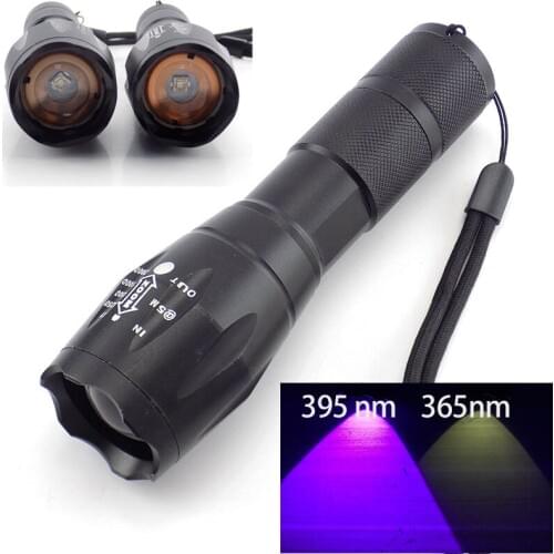 UV Led Flashlight high power 365nm 395nm Fluorescent Blacklight flash Lamp Torch Lighting for Pet Stains Hunting detection