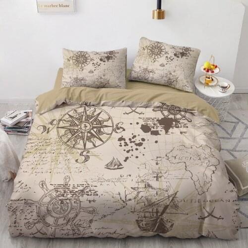 3D Bedding Set Duvet Cover Set Comforter Case Quilt Covers King Queen Double Single Size Europe Sailing Map Home Textile