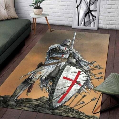 Knights Templar Area Rug 3D All Over Printed Non-slip Mat Dining Room Living Room Soft Bedroom Carpet 03