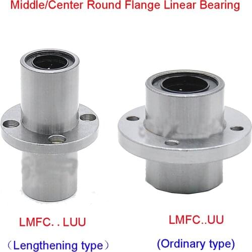 1PCS LMFC6-30UU LMFC6-40LUU Middle/Center Round Flange Mount Linear Bearings