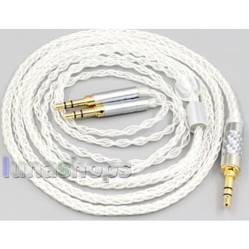 LN006566 4.4 XLR 8 Core Silver Plated OCC Earphone Cable For TAGO T3-01 T3-02 studio Klipsch HP-3 Heritage 3.5mm Pin headphone