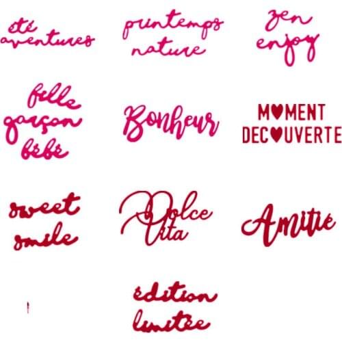 Hot Sales French Words Series Style 3 Metal Cutting Dies for DIY Scrapbooking Embossing Crafts Cards Making New 2019 Dies