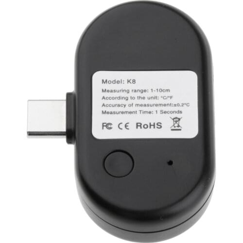 Mini Cell Phone Thermometer Infrared Thermometer LED Digital Display Non-Contact Temperature Suitable for iOS