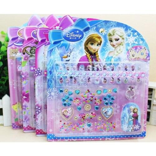 Whloesale Disney environment protection children Nail Sticker Set Wonderland Sofia ring nail dressing set ear sticker