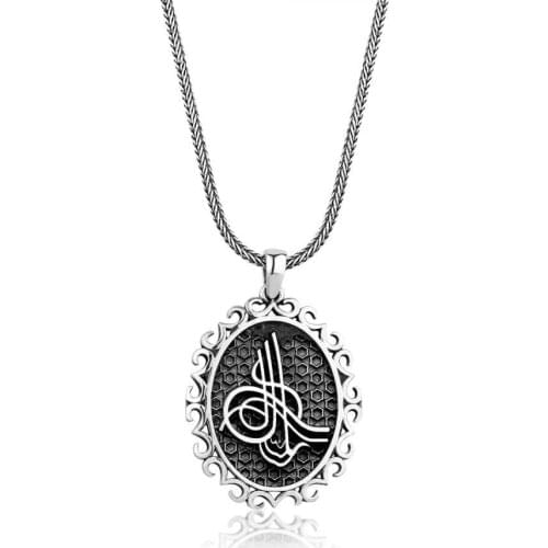 Ottoman Monogram Pattern Men 'S Necklace