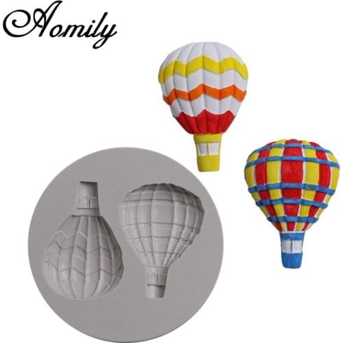Aomily 2 Stlys Balloon Shape Silicone Cake Fondant Chocolate Mold Handmade Cookies Mould Kitchen Baking Decorating Tool Bakeware