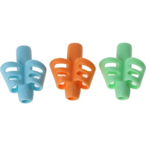 3Pcs Two-finger Grip Silicone Baby Pencil Holder Learn Writing Tools Writing Pen R9JB