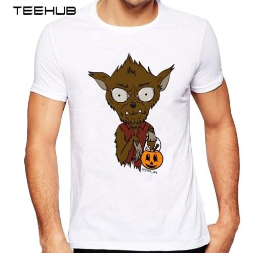 TEEHUB Mens New Funny Scared Halloween Design Short Sleeve T-Shirt Cool Printed Tops Hipster Tee Shirts
