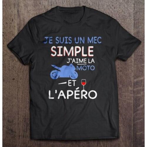 Je Suis Un Mec Simple J'aime La Moto Et L'apero - T-shirts