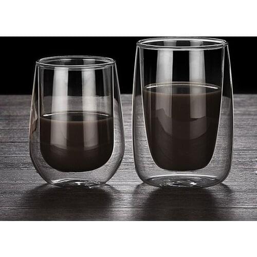 Heat-resistant glass vacuum cup double coffee cup creative water drop cup high borosilicate glass