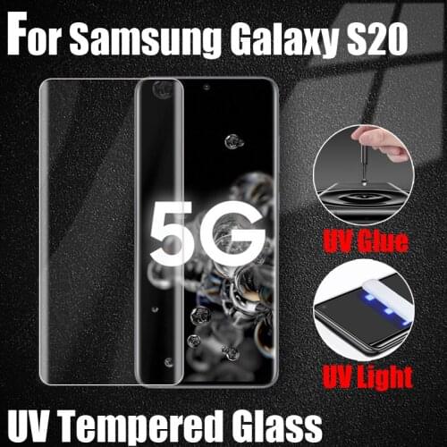 Ultra Clear Anti-Blue Matte UV Tempered Glass Full Screen Protector Coverage for Samsung Galaxy S20 Ultra Plus UV Liquid Film