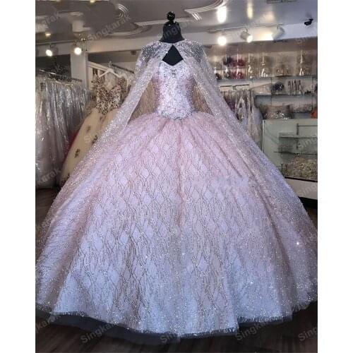 2021 Champagne Sequined Quinceanera Dresses With Beads Sleeveless Ball Gown Sweet 16 Dress Vestidos De 15 Anos quinceanera