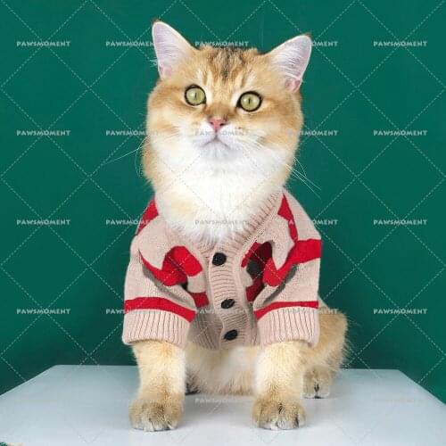 Winter Puppy Warm Striped Sweater Pet Dog Cotton Clothes for Small Dogs Cats Outfit Chihuahua Dog Accessories Apparel PC1607